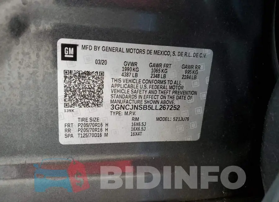 3GNCJNSB5LL267252 Photo# 12