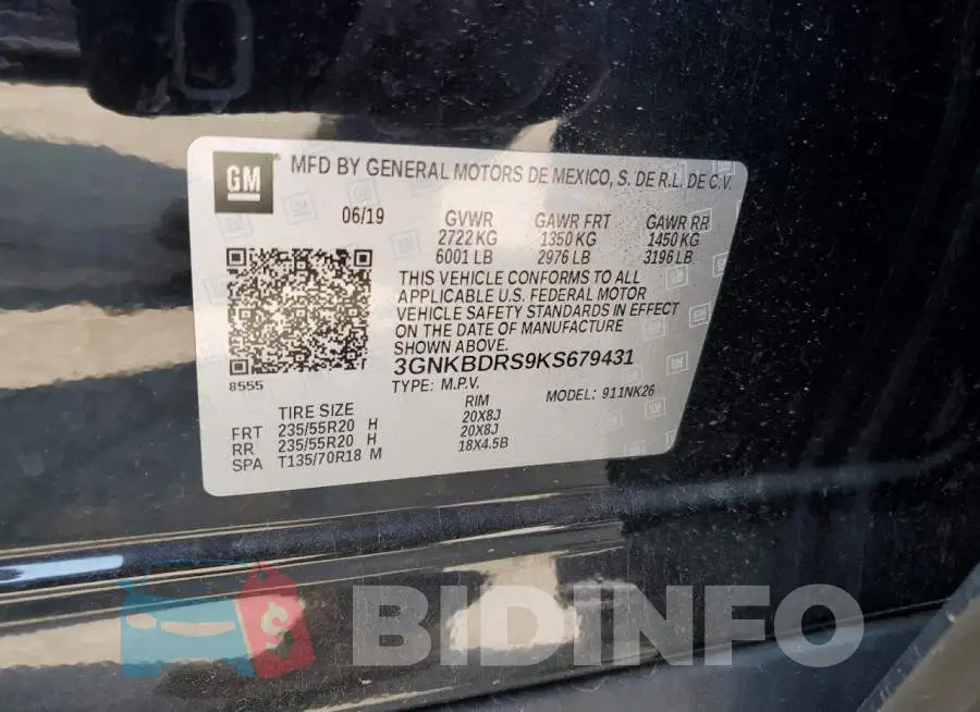 3GNKBDRS9KS679431 Photo# 13