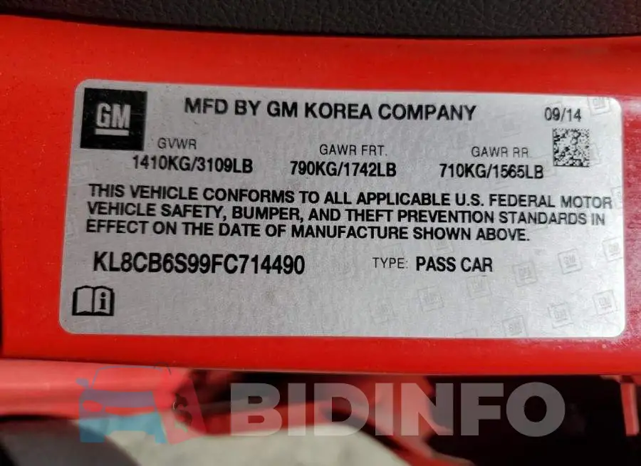KL8CB6S99FC714490 Photo# 12