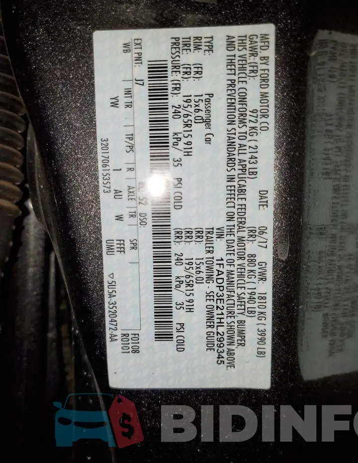 1FADP3E21HL299345 Photo# 12