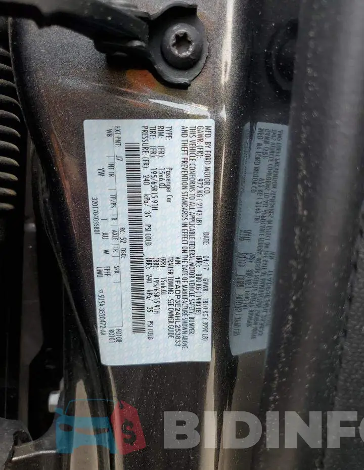 1FADP3E24HL253833 Photo# 12