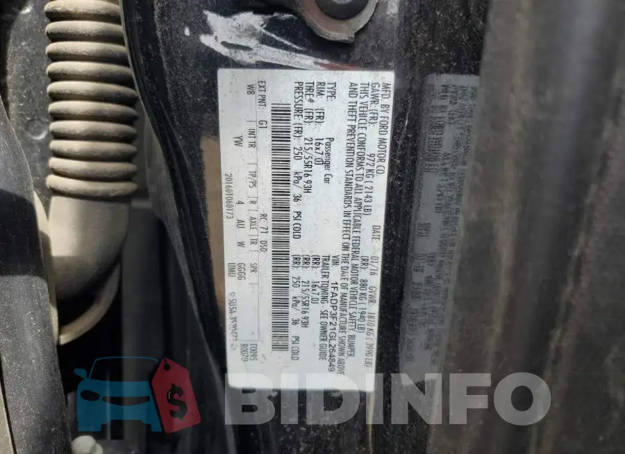 1FADP3F21GL264849 Photo# 12