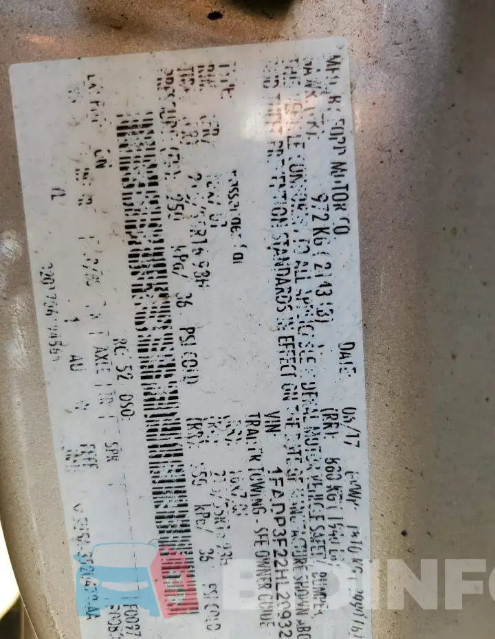 1FADP3F22HL299322 Photo# 12