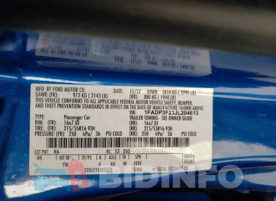 1FADP3F23JL204613 Photo# 12