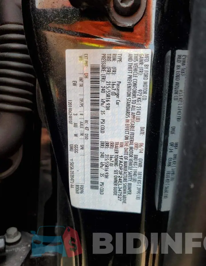 1FADP3F24EL347527 Photo# 12