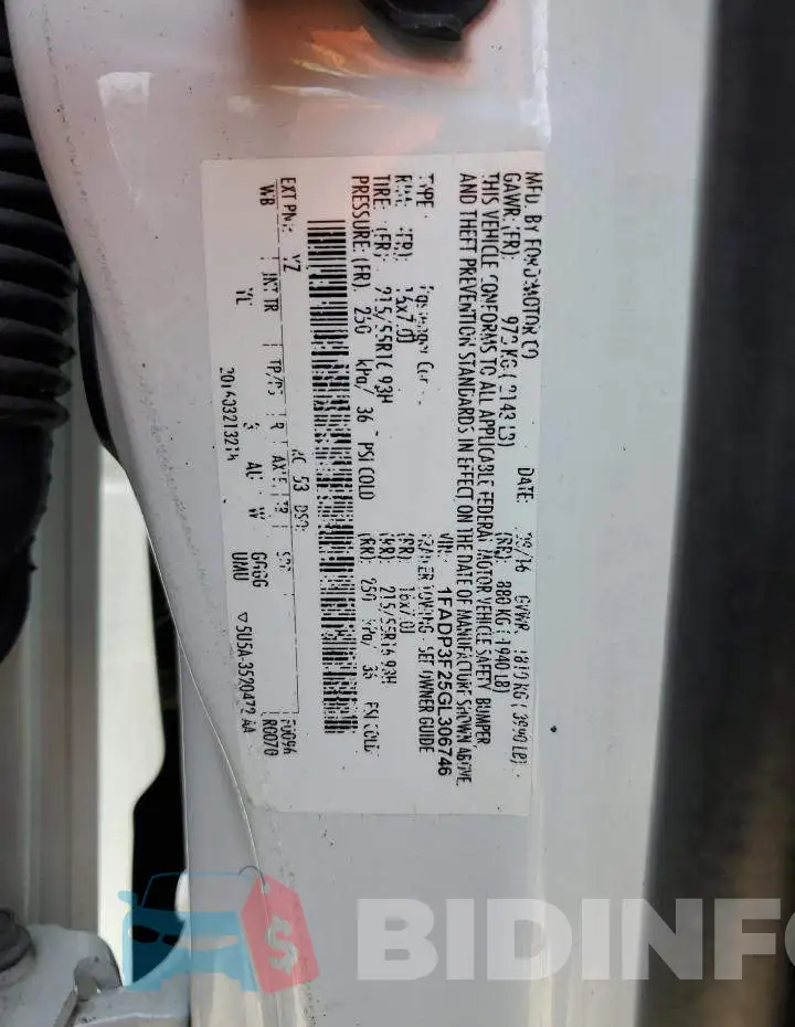 1FADP3F25GL306746 Photo# 12