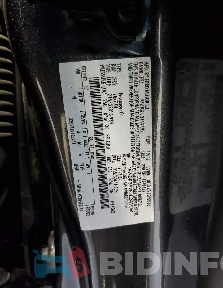 1FADP3F25JL241954 Photo# 12