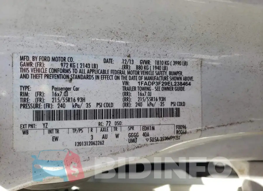 1FADP3F29EL238464 Photo# 13