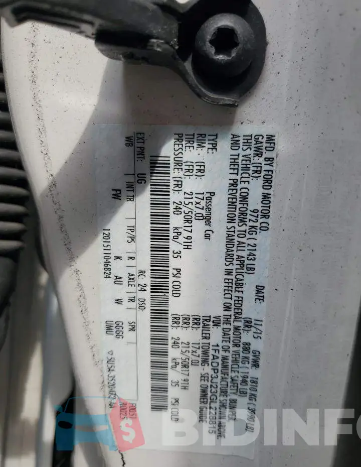 1FADP3J23GL228815 Photo# 12