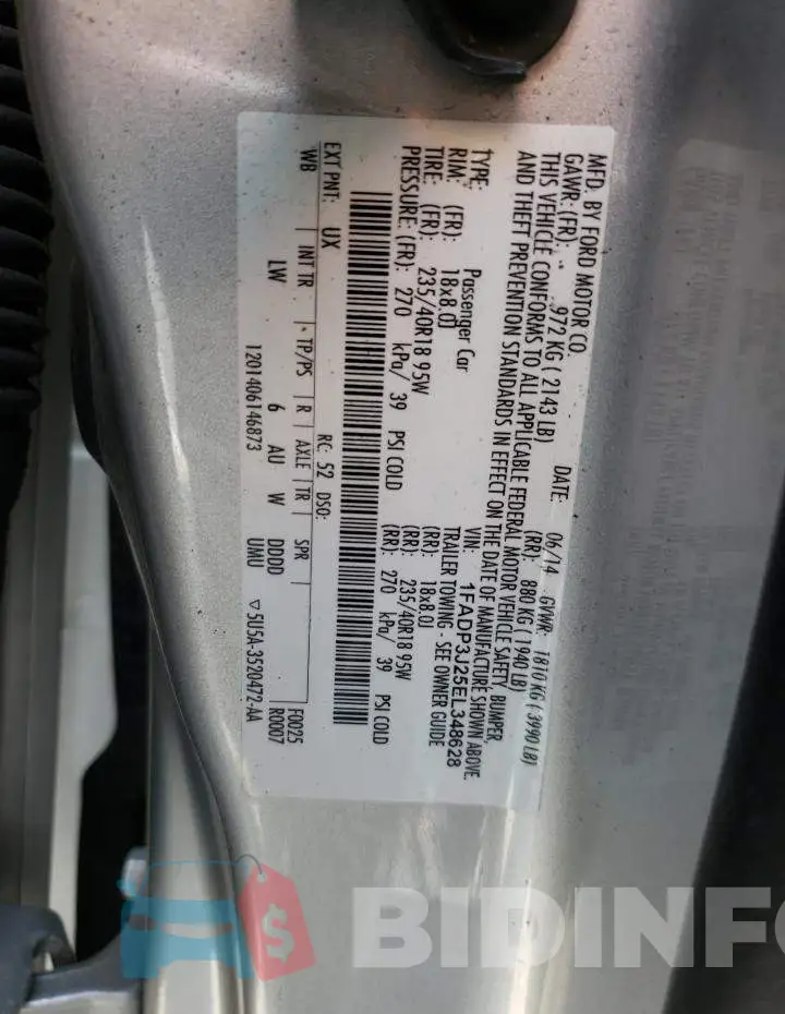 1FADP3J25EL348628 Photo# 12