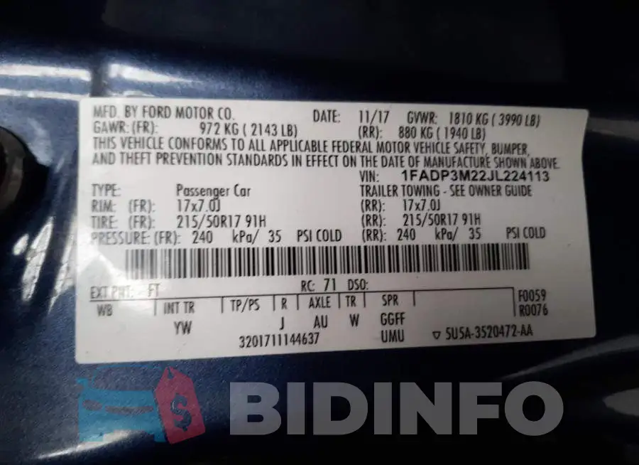 1FADP3M22JL224113 Photo# 12
