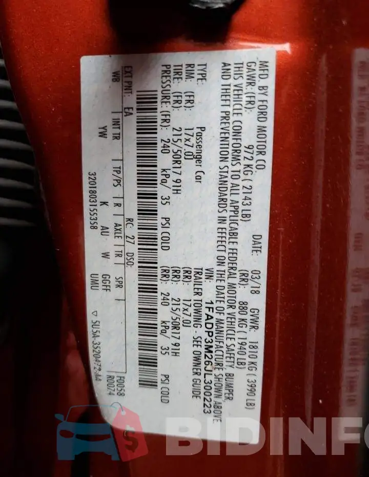 1FADP3M26JL300223 Photo# 12