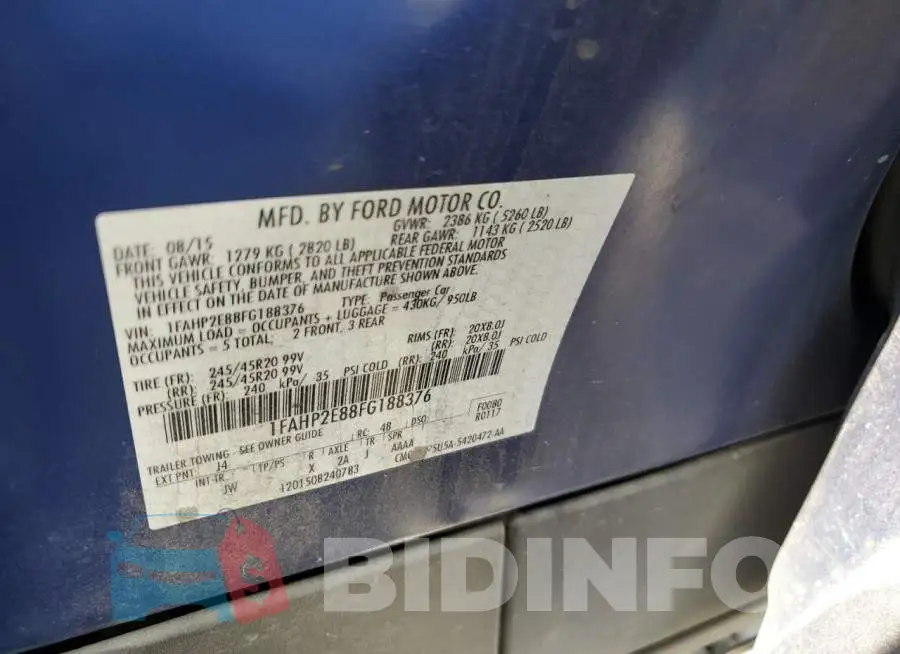 1FAHP2E88FG188376 Photo# 12
