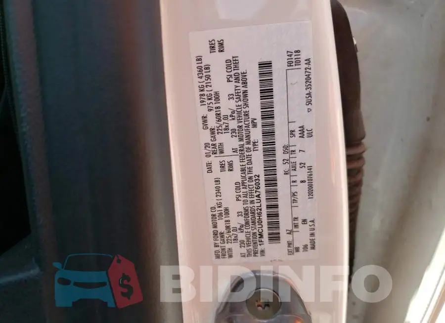 1FMCU0H62LUA76032 Photo# 13