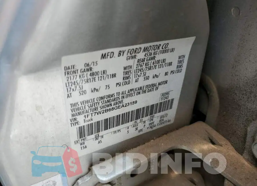 1FT7W2B68GEA23159 Photo# 12