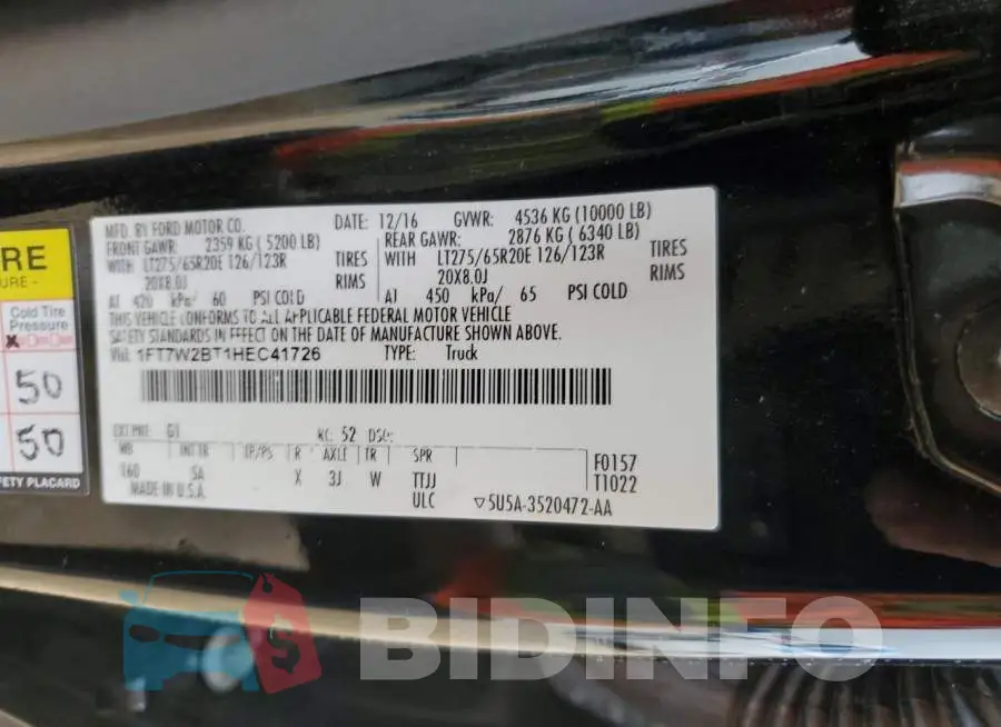 1FT7W2BT1HEC41726 Photo# 12