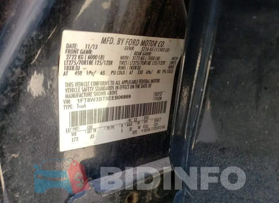 1FT8W3BT9EEB06869 Photo# 13