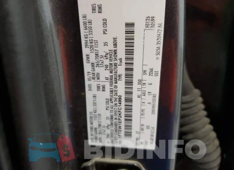1FTEW1EP2KFC14990 Photo# 12