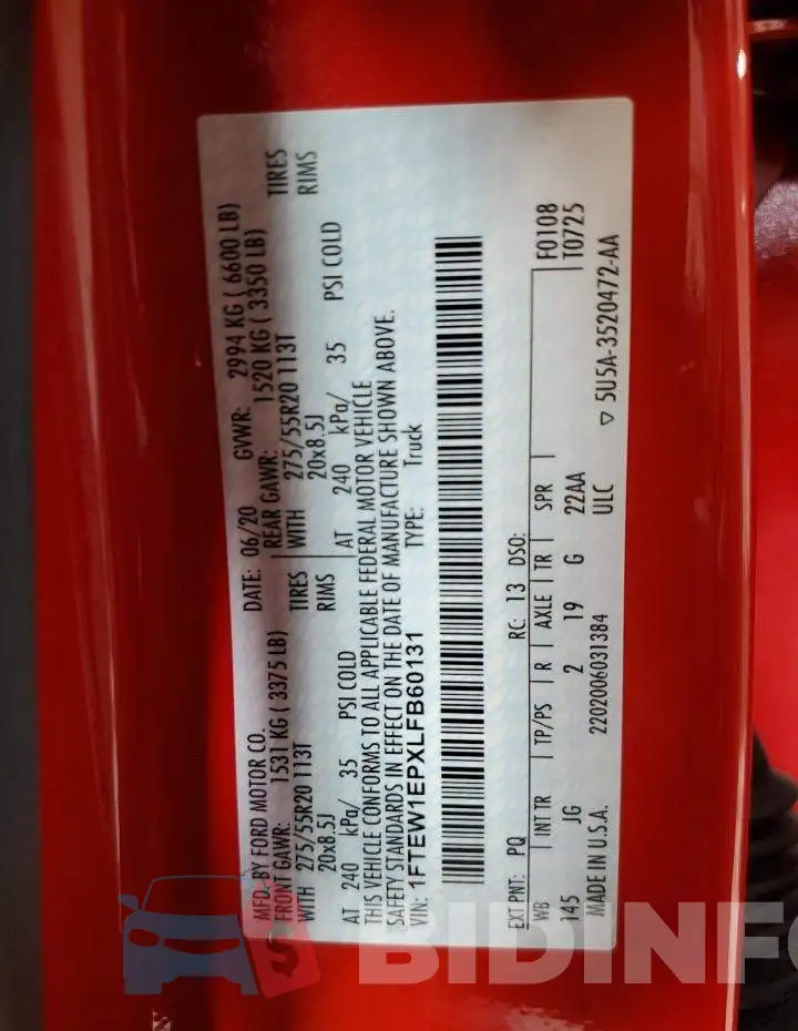 1FTEW1EPXLFB60131 Photo# 12