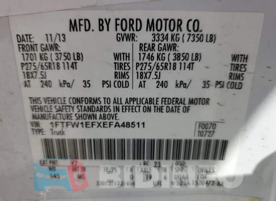 1FTFW1EFXEFA48511 Photo# 12
