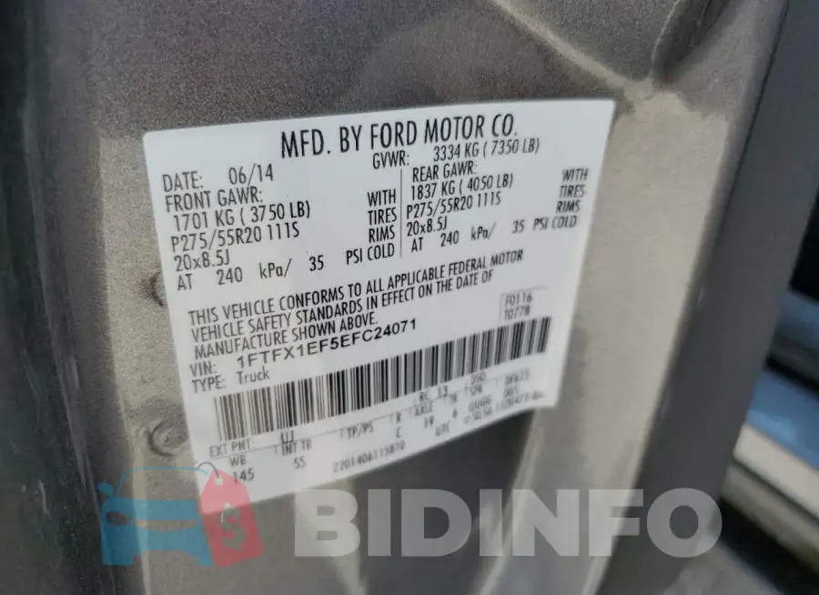 1FTFX1EF5EFC24071 Photo# 12