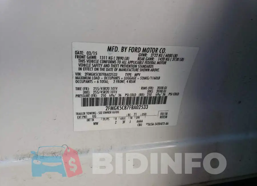 2FMGK5C87FBA02533 Photo# 13