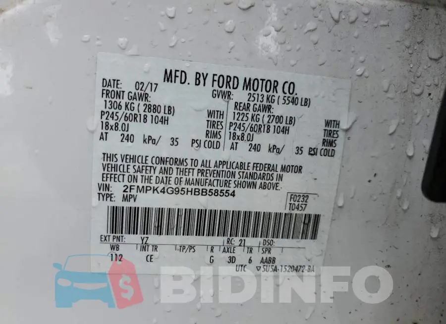 2FMPK4G95HBB58554 Photo# 14