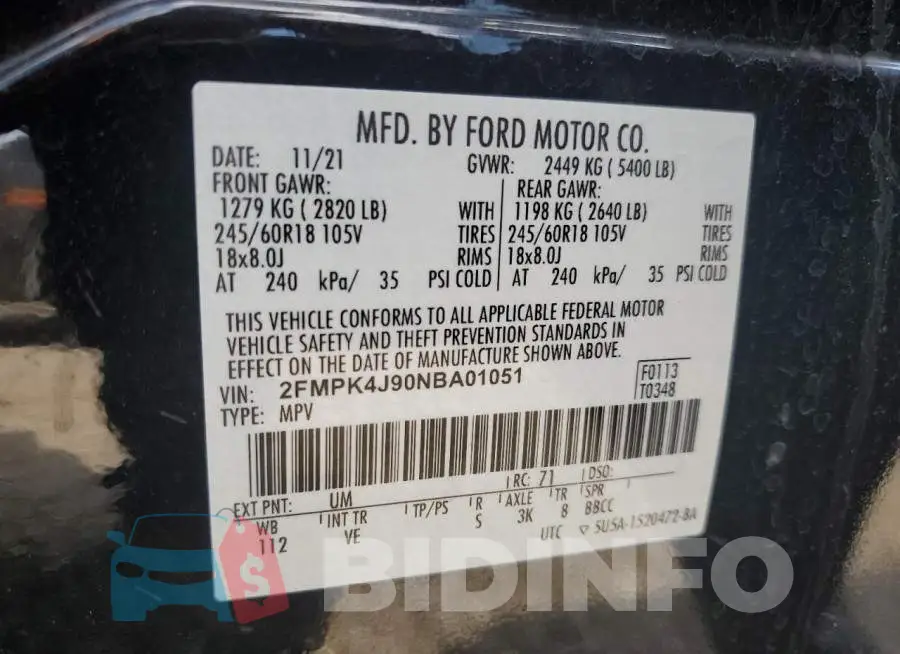 2FMPK4J90NBA01051 Photo# 12