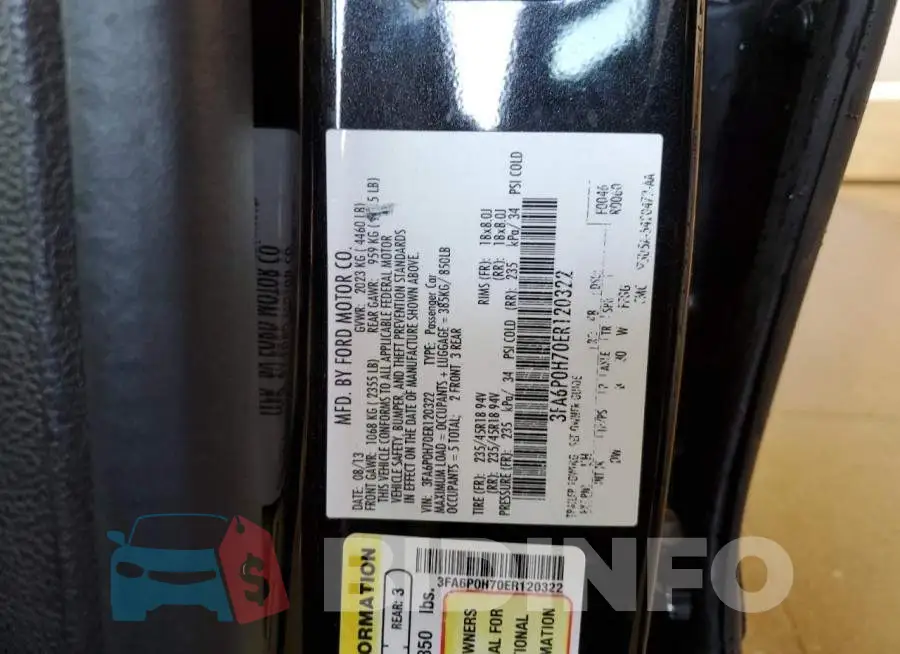 3FA6P0H70ER120322 Photo# 12