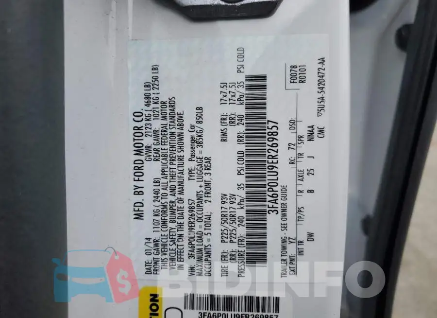 3FA6P0LU9ER269857 Photo# 12