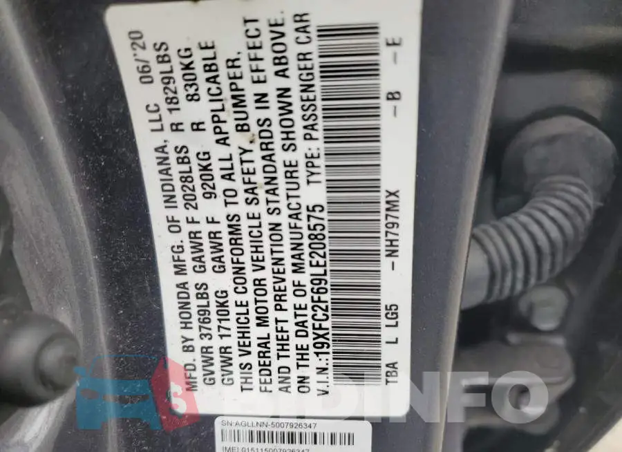 19XFC2F69LE208575 Photo# 13