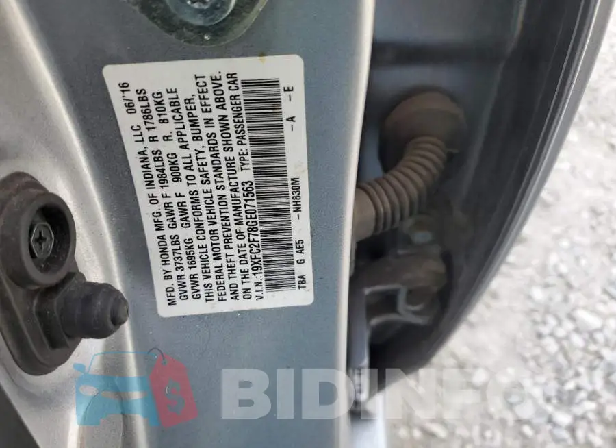 19XFC2F78GE071563 Photo# 12