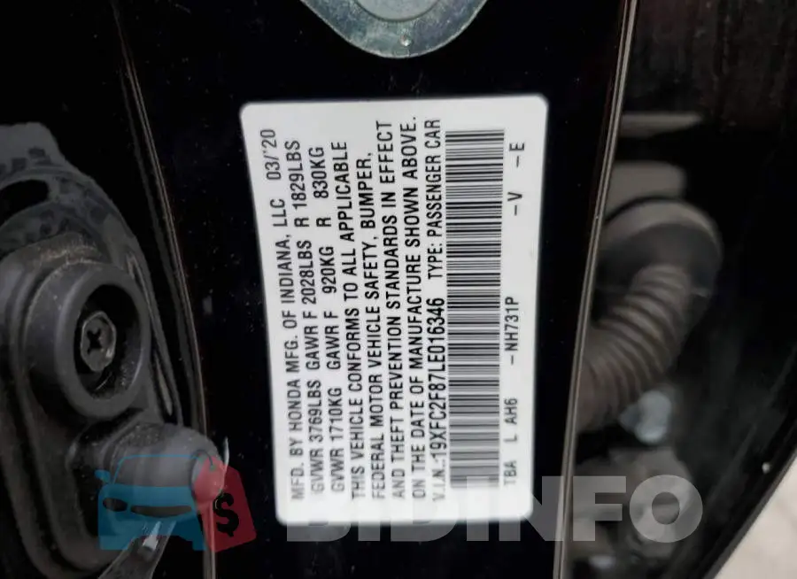 19XFC2F87LE016346 Photo# 12