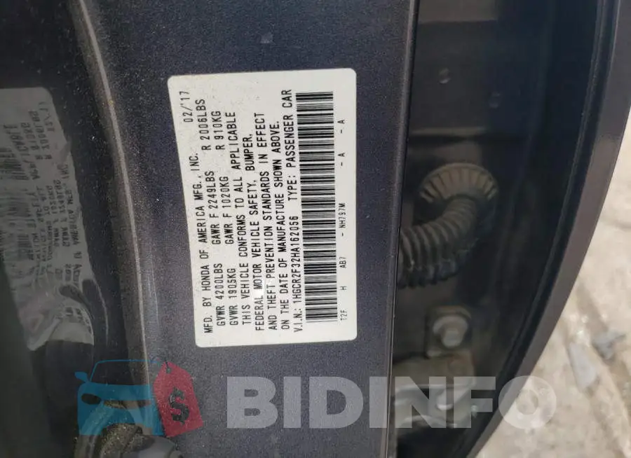 1HGCR2F32HA162056 Photo# 12