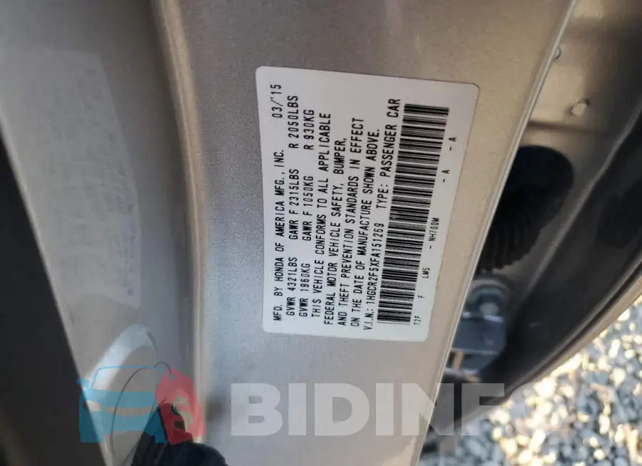 1HGCR2F5XFA151269 Photo# 12