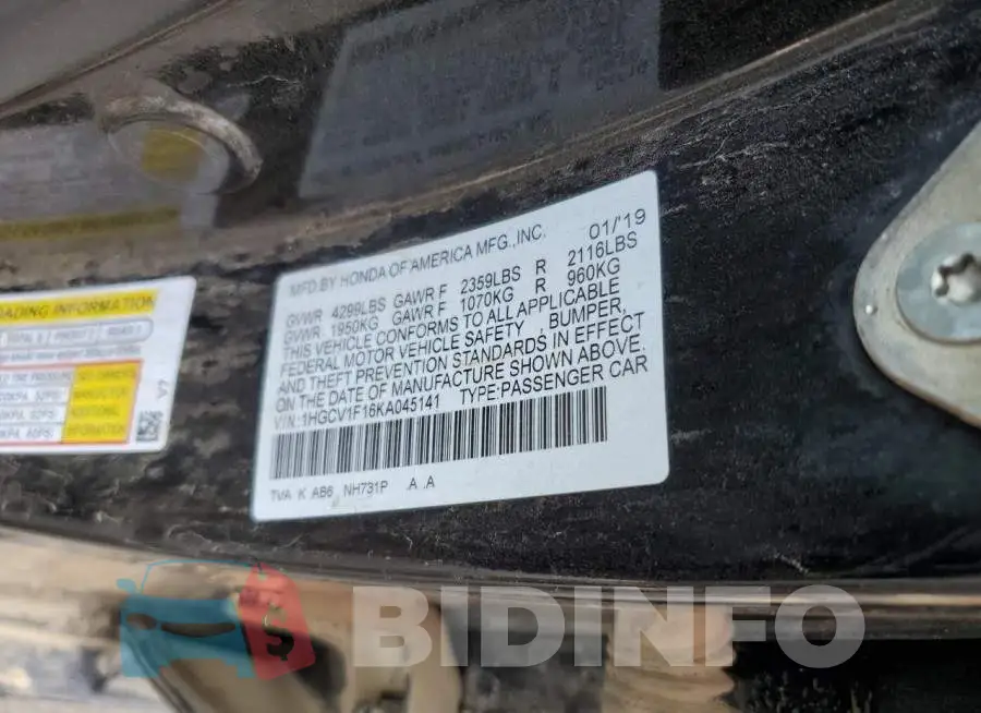 1HGCV1F16KA045141 Photo# 13