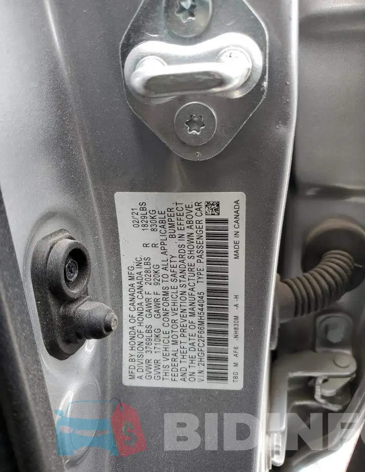 2HGFC2F66MH544045 Photo# 12