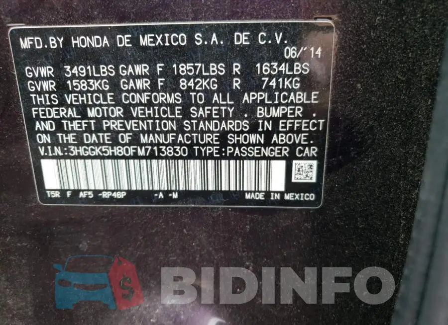 3HGGK5H80FM713830 Photo# 12