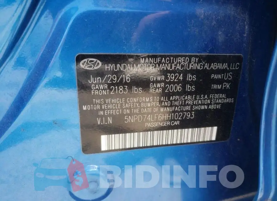 5NPD74LF6HH102793 Photo# 12