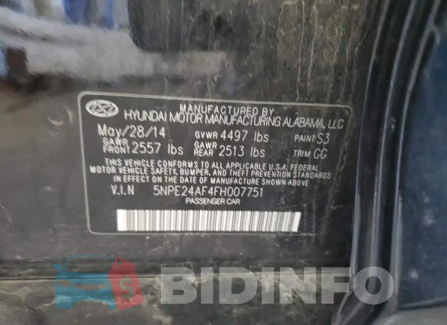 5NPE24AF4FH007751 Photo# 12