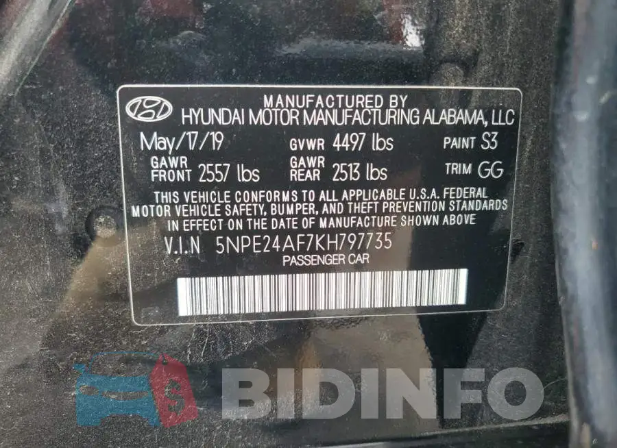 5NPE24AF7KH797735 Photo# 12