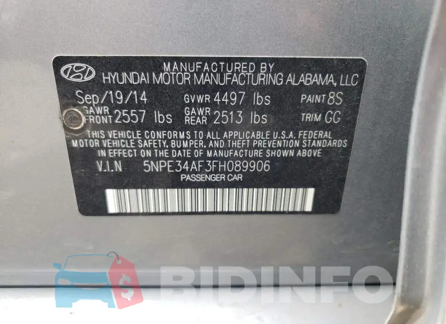 5NPE34AF3FH089906 Photo# 12