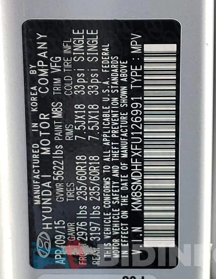 KM8SMDHFXFU126991 Photo# 13