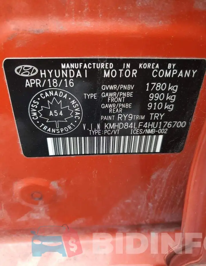 KMHD84LF4HU176700 Photo# 13