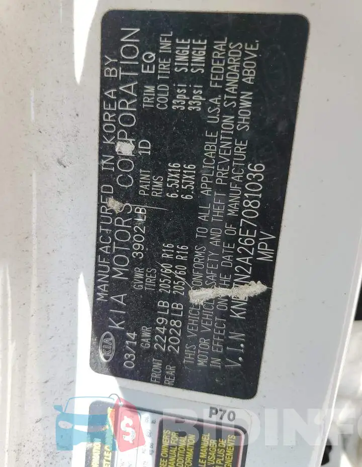 KNDJN2A26E7081036 Photo# 12