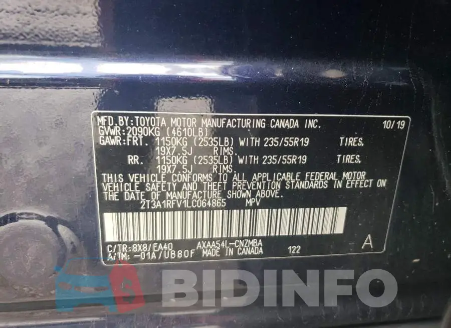 2T3A1RFV1LC064865 Photo# 12