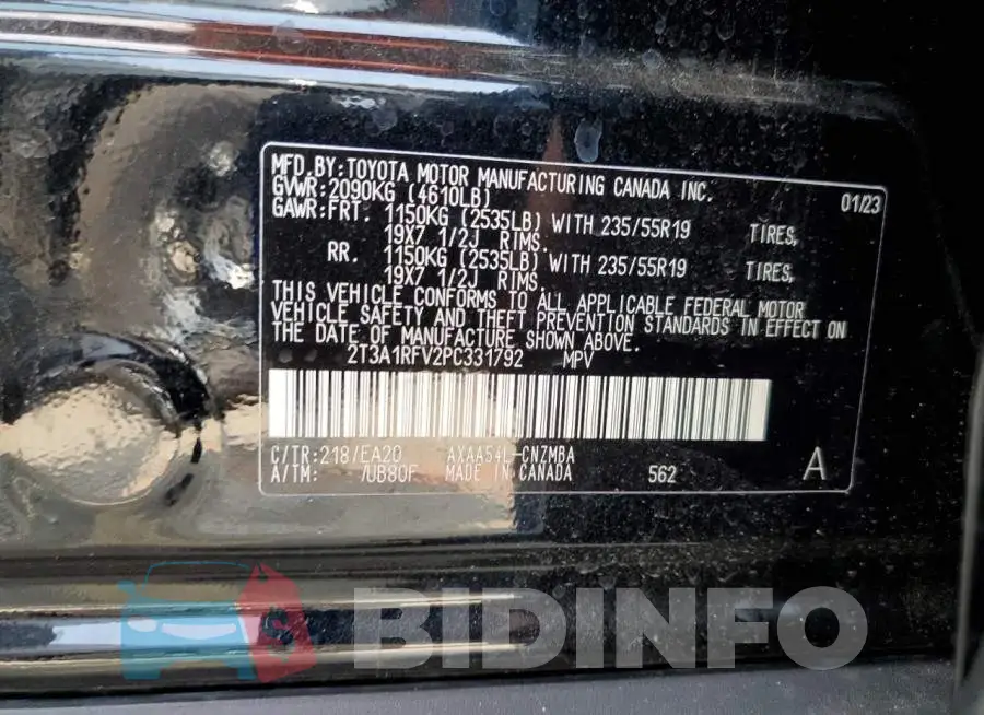 2T3A1RFV2PC331792 Photo# 13