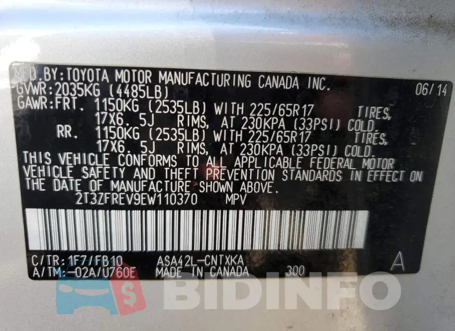 2T3ZFREV9EW110370 Photo# 12