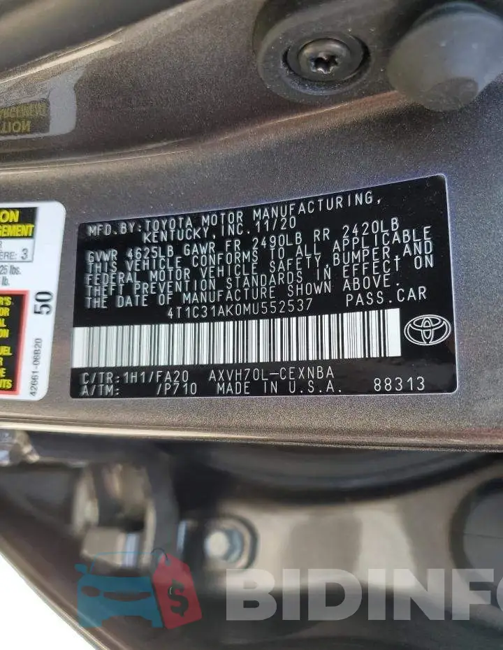 4T1C31AK0MU552537 Photo# 12