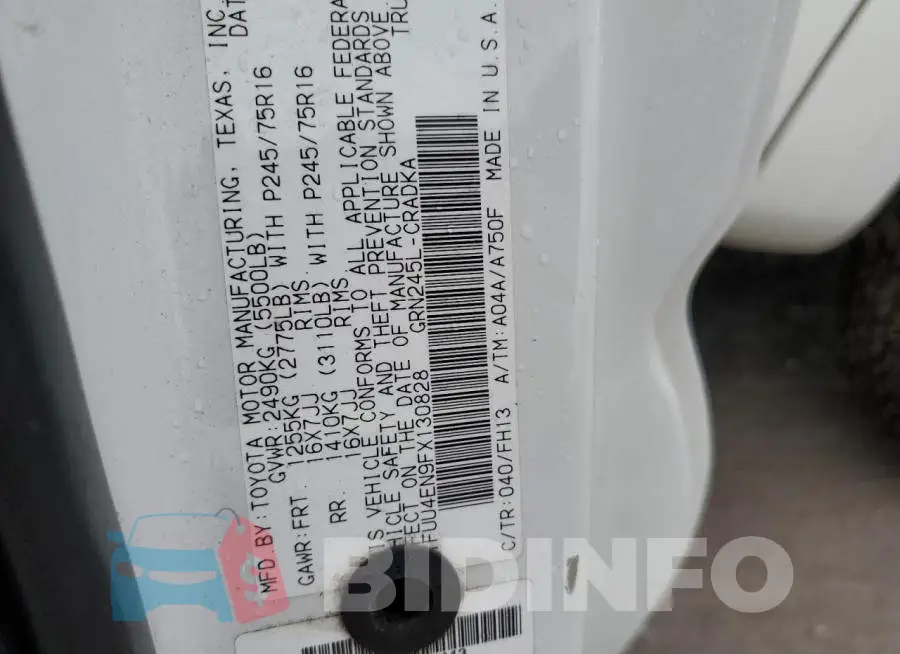 5TFUU4EN9FX130828 Photo# 12